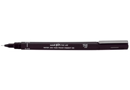 Uni PIN-005-200 fine line marker 0,05mm, Sort (12stk), 40120046
