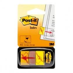 Post-it Indexfaner 25x43,2 "sign here" gul, 3M 7000144931, 6stk