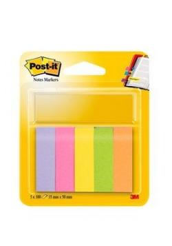 Post-it Indexfaner 15x50 papir ass. neon (5), 3M 7100172770, 6 pakker