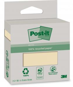 Post-it Canary Yellow 76x76 Recycl (2stk), 3M 7100254028, 6 pakker