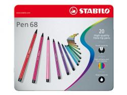 Stabilo 150/6820/6 Metaletui med 20 Fiberpenne i assorterede farver
