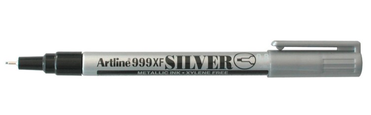 Metallic Marker 999XF 0.8 slv, Artline EK-999XF silver, 12stk