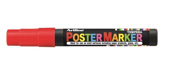 Poster Marker EPP-4 2.0 rd, Artline EPP-4 red, 12stk