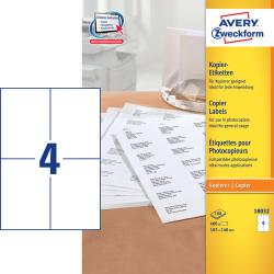Avery 18032 kopimaskine Labels/Etiketter 4 pr. ark 105X148 100ark