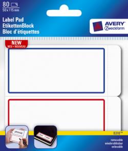 Avery 8316 Label Pads, farvede rammer, 115x50 40ark (udsalg få stk)
