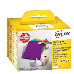Avery Labelrulle, Multibrug, aftagelige 57x32mm, AS0722540, 1000stk