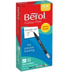 Colorfine, assorted farver, Box-12, BEROL 2057599