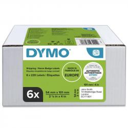 LW 54mm x 101mm Shipping Labels (hvid) 6 x 220 stk, DYMO 2093092