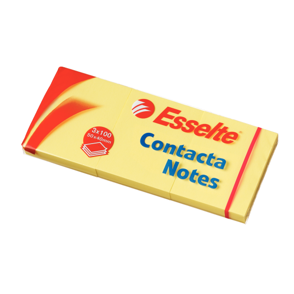 Contacta Notes 50x40mm gul 3pak, 4 stk., varenr. 83012