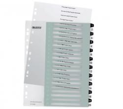 Register printbar PP A4+ 1-20 hvid/sort, Leitz 12170000, 6stk