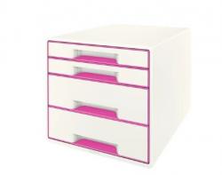 Desk Cube Leitz WOW 4-skuffer hvid/pink 52132023