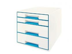 Desk Cube Leitz WOW 4-skuffer hvid/blå 52132036