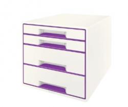 Desk Cube Leitz WOW 4-skuffer hvid/lilla 52132062