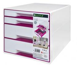 Desk Cube WOW 4-skuf.hvid/pink, Leitz 52134023, 2stk