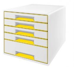 Desk Cube WOW 5-skuffer hvid/gul, Leitz 52142016