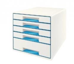 Desk Cube Leitz WOW 5-skuffer hvid/blå 52142036
