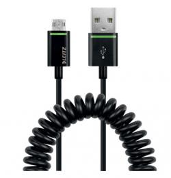 Complete spiral vendbart Micro USB til USB kabel 1 m, Leitz 62230095