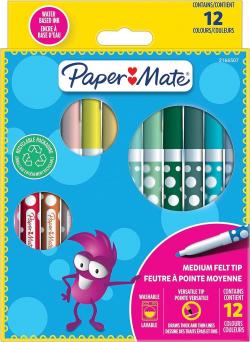 Kids Coloring Felt Tip Pens 12-Wallet, Paper Mate 2166507