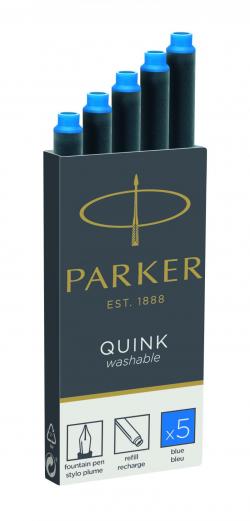 Ink Cartridge Quink Royal Blue Washable(5), Parker 1950383, 20stk