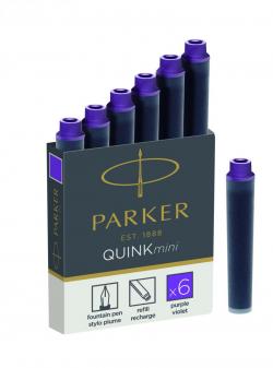Ink Cartridge Quink Mini Purple (6), Parker 1950410, 30stk