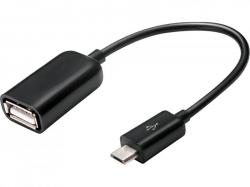 OTG Adapter MicroUSB M - USB F, sort, Sandberg 440-64