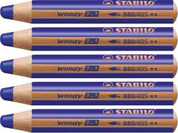 Stabilo woody 880/405 Marineblå tyk farveblyant 5stk