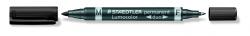 Marker Lumocolor Duo Perm 0,6-1,5mm sort, Staedtler 348-9,10stk