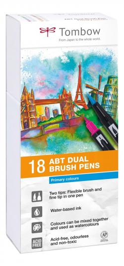 Marker ABT Dual Brush 18P-1 Basic 1 sæt, Tombow ABT-18P-1