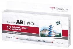 Marker ABT PRO Dual Brush 12P-4 Landscape 12 farver, Tombow ABTP-12P-4