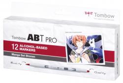 Marker ABT PRO Dual Brush 12P-5 Manga set 12 farver, Tombow ABTP-12P-5