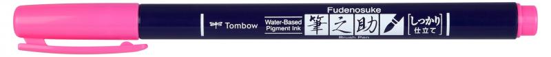 Brush pen Fudenosuke hård neon pink, Tombow WS-BH90, 4stk