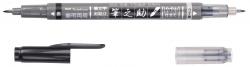 Kalligrafipen Fudenosuke TWIN soft sort/grå, Tombow WS-TBS, 6stk