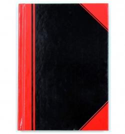 Kinabog A5 sort/rød 160 sider linieret, 6stk (Udsalg få stk)