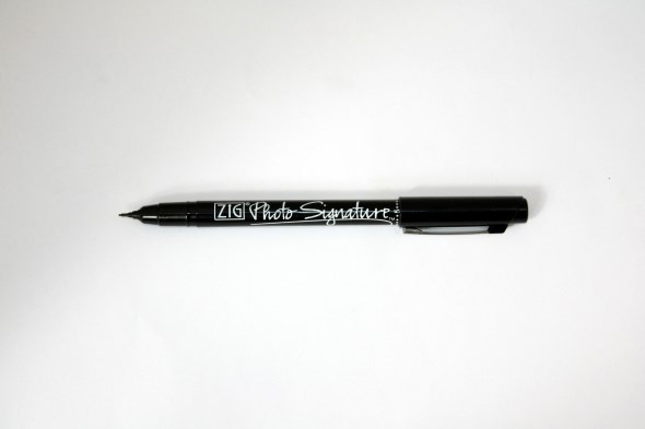 Foto Signature pen sort 0,5mm, ZIG PS-220/010 12stk